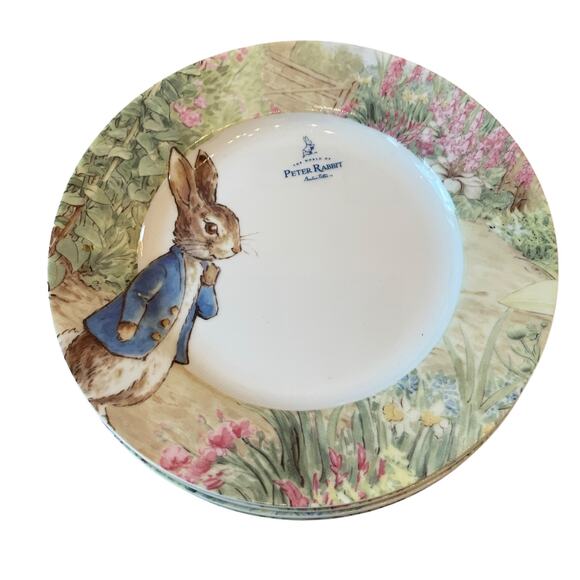 Peter Rabbit Salad Plates Spring Garden The World Of Beatrix Potter 8" Set 4 New - Picture 14 of 16